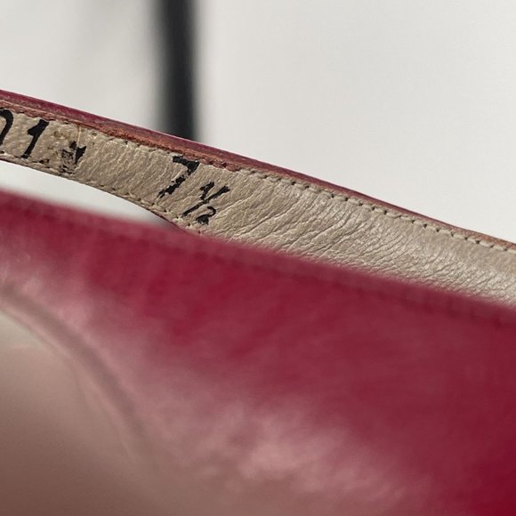 Bruno Magli Womens Italy Red Strappy Pumps Heels Shoes Peep Toe Sz 7.5 AA - Picture 6 of 9